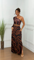 Vestido Nula Manga Longa Karen Estampado