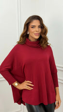 Poncho Tricot Elegance Marsala
