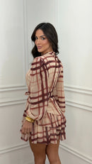 Vestido Chiffon Xadrez Talila