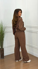 Conjunto Veludo Marrrom