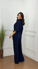 Conjunto Calça & Max Blusa Angelica Azul